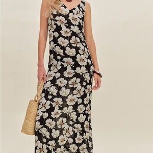 Reformation Black Floral Maxi Dress